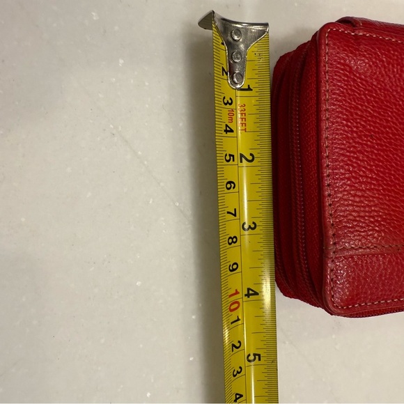 TUSK NEW YORK Women’s Wallet Double Zip Madison Red Pebbled Leather - Picture 9 of 15